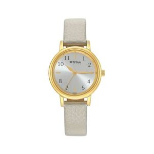 Titan Karishma Collection Women's Leather Watch - Grey (2678YL01)