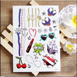 Ferozi Traders Anchor Chain Compass Pattern Temporary Tattoo Sticker