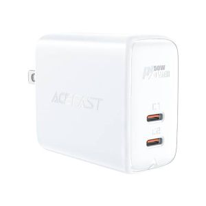 Acefast 50W 2x USB-C Fast Charger White (ACE-0002)