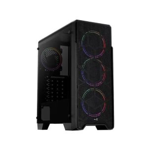 AeroCool Ore Saturn Tempered Glass Mid Tower Gaming Case Black