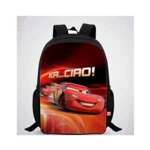 Traverse Cars Digital Printed Kids Bag - Black (T289S)
