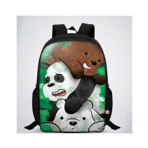 Traverse We Bare Bears Digital Printed Kids Bag - Black (T98S)