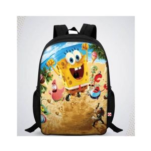 Traverse Spongebob Digital Printed Kids Bag - Black (T114S)