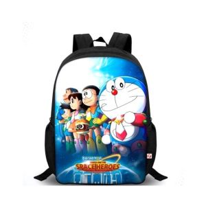 Traverse Doraemon Printed Kids Bag - Black (T851S)