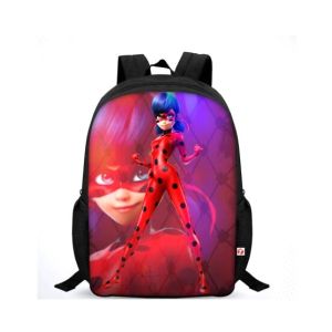 Traverse Miraculous Ladybug Printed Kids Bag - Black (T320S)