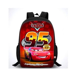 Traverse Cars Digital Printed Kids School Bag - Black (T295S)