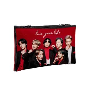 Traverse BTS Army Digitally Printed 2 Zipper Pencil Pouch (1046)