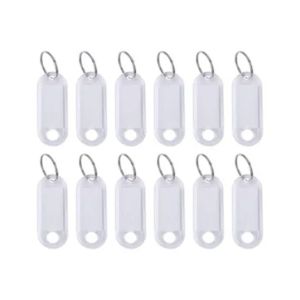 Afreeto Transparent Name Tag Keychains - Pack of 12