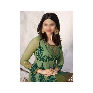 Aj Dukan Embroidered Silk Maxi Dress For Women (0206)