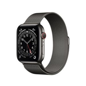 Apple Watch Series 6 44mm Graphite Stainless Steel Case With Milanese Loop Strap GPS Cellular