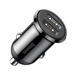 Baseus Grain Pro Dual Port Car Charger Black (CCALLP-01)
