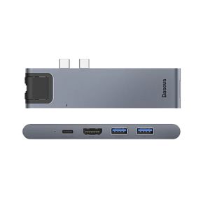 Baseus 7 in 1 HUB Docking Station Dark Gray (CAHUB-L0G)