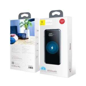 Baseus 8000mAh Full Screen Wireless Charging Power Bank Black