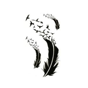 Ferozi Traders Bird Feather Waterproof Tattoo Sticker