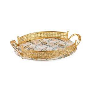 Easy Shop 16" Oval Shape Fringe Tray with Handle (1185)