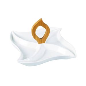 Easy Shop 4 Partition Serving Dish with Bamboo Handle (1186)