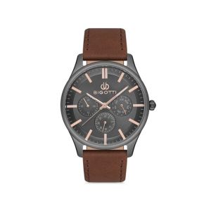 Bigotti Milano Leather Men's Watch Brown (BG.1.10102-4)