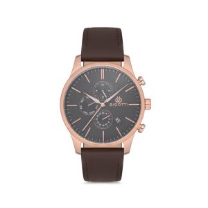 Bigotti Milano Leather Men's Watch Brown (BG.1.10152-6)