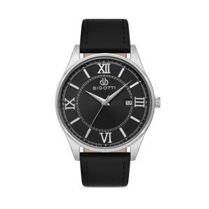 Bigotti Leather Men's Watch Black (BG.1.10305-1)