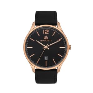 Bigotti Leather Men's Watch Black (BG.1.10308-4)