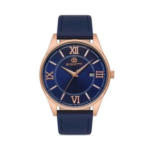 Bigotti Leather Men's Watch Blue (BG.1.10305-2)