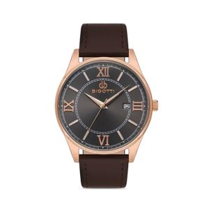 Bigotti Leather Men's Watch Brown (BG.1.10305-5)