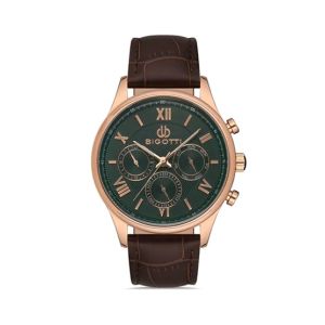 Bigotti Leather Men's Watch Brown (BG.1.10306-5)