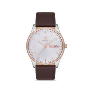 Bigotti Leather Men's Watch Dark Brown (BG.1.10168-4)