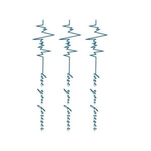G-Mart Electrocardiogram Pattern Temporary Tattoo Pack of 3