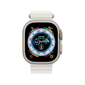 Apple Watch Ultra 49mm Titanium Case With White Ocean Band - GPS + Cellular