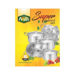Cookware Jambo Jadeed Metal Finish Gift Set - 10 Pcs