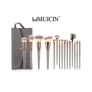 Muicin Beige & Rose Gold Makeup Brushes - 15 Pc Set