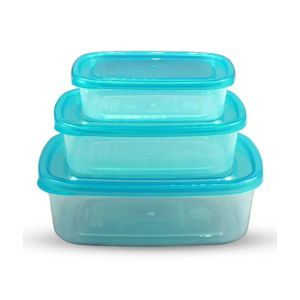 Appolio Crisper Food Container Pack Of 3-Light Blue