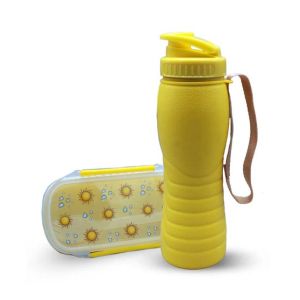 Appollo Lunch Box With Water Bottle-Lemon