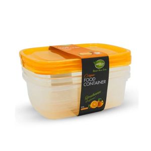 Appollo Crisper Food Container Extra Large (Pack Of 3)-Orange