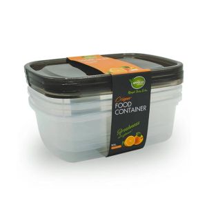 Appollo Crisper Food Container Extra Large (Pack Of 3)-Smoke Gray