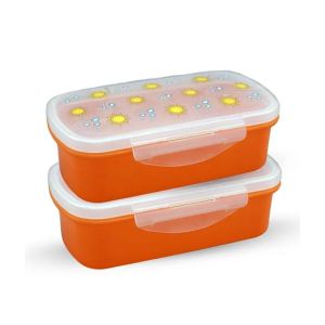 Appollo Bento Lunch Box M-1 (Pack Of 2)-Orange