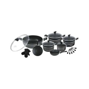 Domestic Non Stick Stylish Cookware Set Black - 21 Pieces (0079)