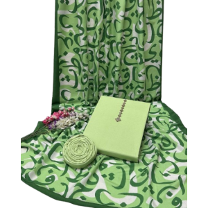 Shah Kamal Fabrics Unstitched Suit For Women 3-Pcs-Light Green