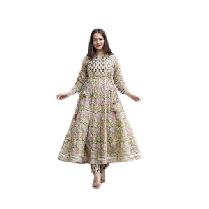 RG Shop Stylish Embroidery Frock For Women-Cream