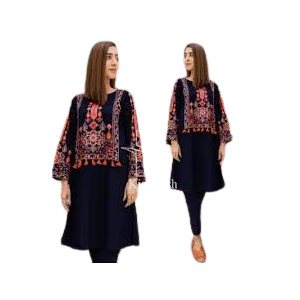 RG Shop Stylish Embroidery Frock For Women-Black