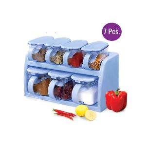 ShopEasy 2 Tier Jars Spice Rack - Set Of 7