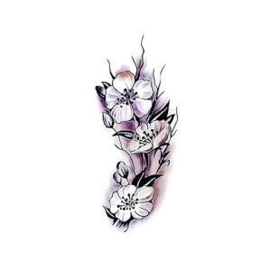 Ferozi Traders Dark Rose Flowers Tattoo Sticker