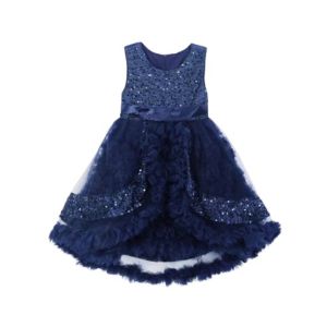 HnH Marketing Turkish Fancy Frill Fairy Frock For Kids-1-2 Year-Blue
