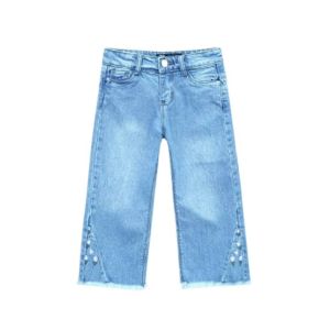 HnH Marketing Embroidered Stretch Flared Jeans For Women-Sky Blue-5-6 Year
