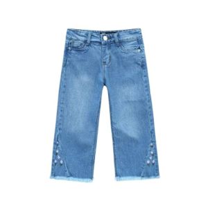 HnH Marketing Embroidered Stretch Flared Jeans For Women-Blue-13-14 Years