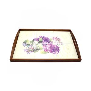 Easy Shop 18.5” Wooden Serving Tray Purple