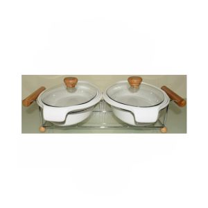 Easy Shop 2 Pcs Lid Serving Bowl With Stand