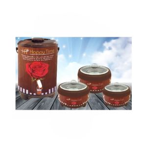 Easy Shop 3 Different Sizes Hotpot And Cooler Pack Of 4 Brown
