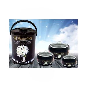 Easy Shop 3 Different Sizes Hotpot And Cooler Pack Of 4 Black